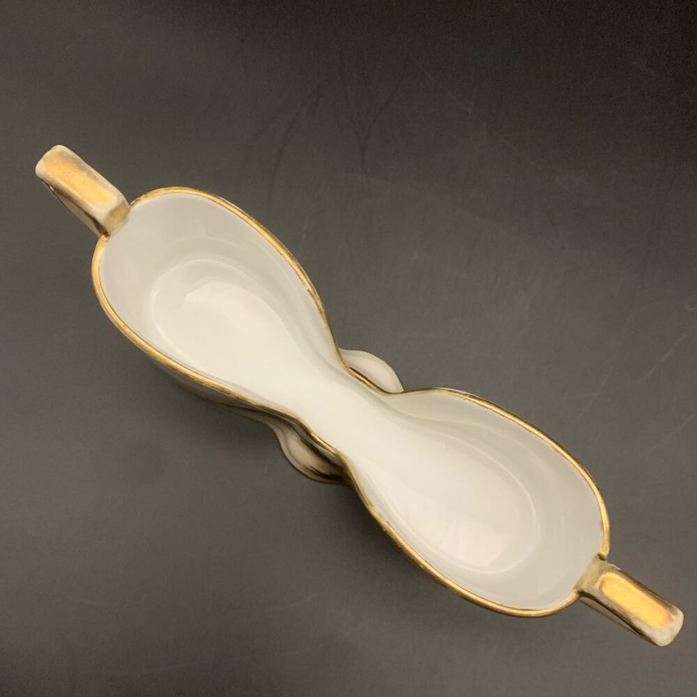 Antique 1918 Noritake Morimuru Porcelain Spoon Holder Hand Painted Landscape - Picture 5 of 16